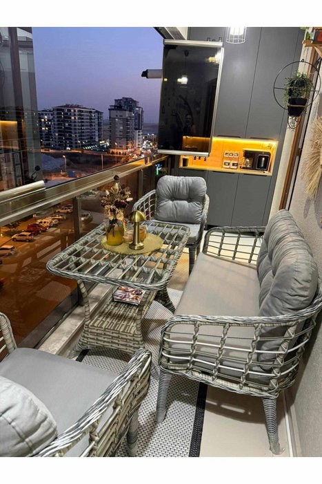Hanah Home Conjunto de Jardín Manolya Gris Hanah Home Conjunto de Jardín Manolya Gris